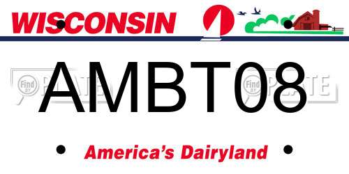 AMBT08 Wisconsin License Plate