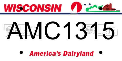 AMC1315 Wisconsin License Plate