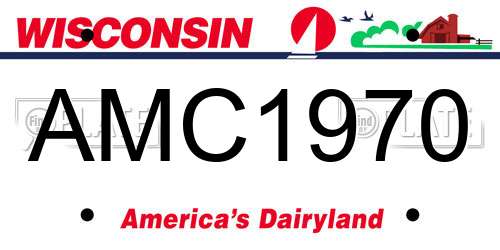 AMC1970 Wisconsin License Plate
