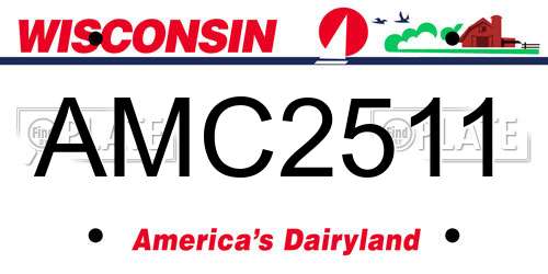 AMC2511 Wisconsin License Plate