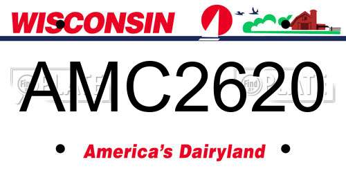 AMC2620 Wisconsin License Plate