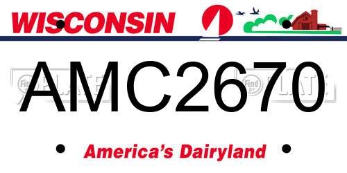 AMC2670 Wisconsin License Plate