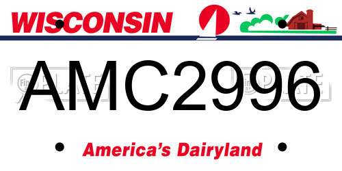 AMC2996 Wisconsin License Plate
