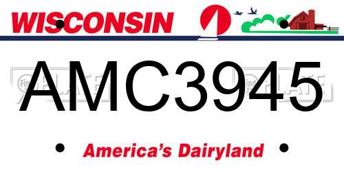 AMC3945 Wisconsin License Plate