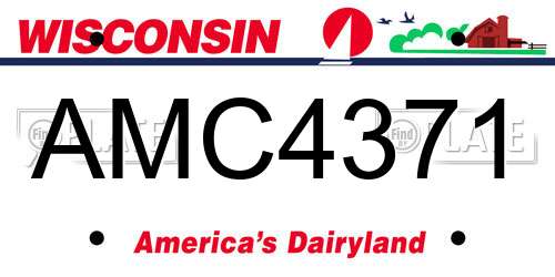 AMC4371 Wisconsin License Plate