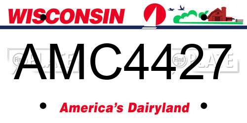AMC4427 Wisconsin License Plate