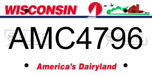 AMC4796 Wisconsin License Plate