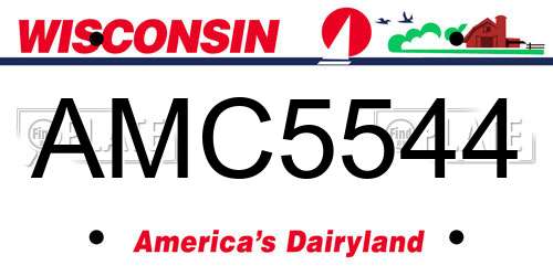 AMC5544 Wisconsin License Plate