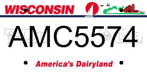 AMC5574 Wisconsin License Plate