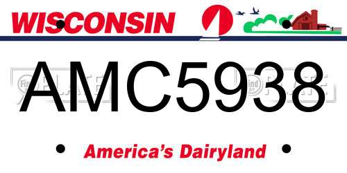 AMC5938 Wisconsin License Plate