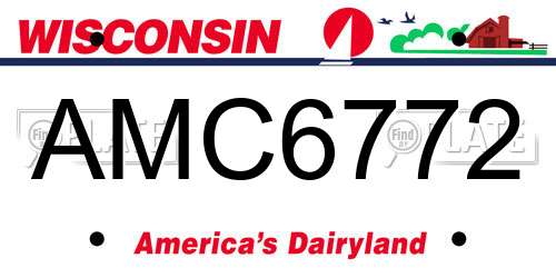 AMC6772 Wisconsin License Plate