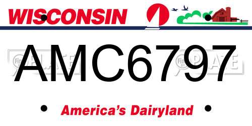 AMC6797 Wisconsin License Plate