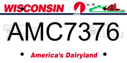 AMC7376 Wisconsin License Plate
