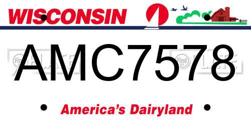 AMC7578 Wisconsin License Plate