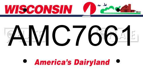 AMC7661 Wisconsin License Plate