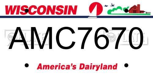 AMC7670 Wisconsin License Plate