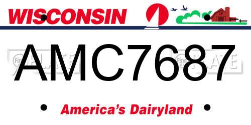 AMC7687 Wisconsin License Plate