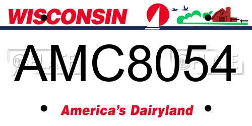 AMC8054 Wisconsin License Plate