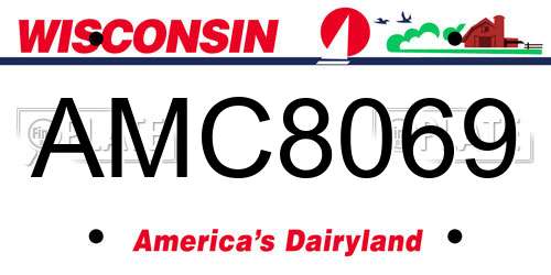 AMC8069 Wisconsin License Plate
