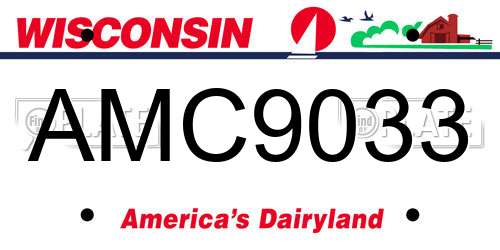 AMC9033 Wisconsin License Plate