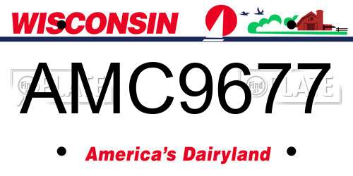 AMC9677 Wisconsin License Plate