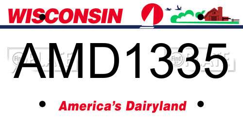 AMD1335 Wisconsin License Plate
