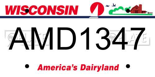 AMD1347 Wisconsin License Plate