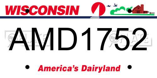 AMD1752 Wisconsin License Plate