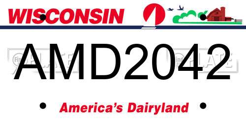 AMD2042 Wisconsin License Plate