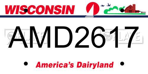 AMD2617 Wisconsin License Plate