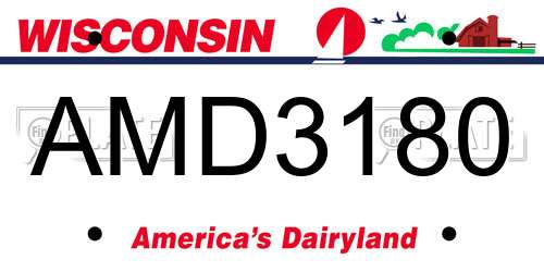 AMD3180 Wisconsin License Plate