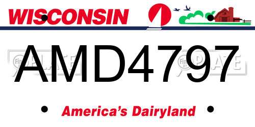 AMD4797 Wisconsin License Plate