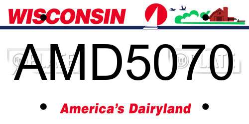AMD5070 Wisconsin License Plate