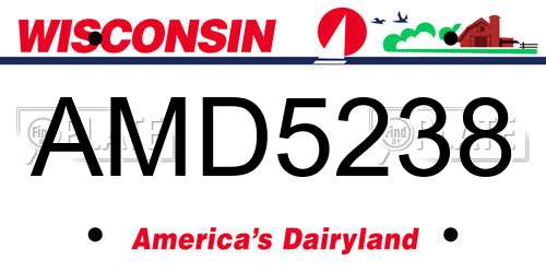 AMD5238 Wisconsin License Plate