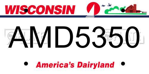 AMD5350 Wisconsin License Plate