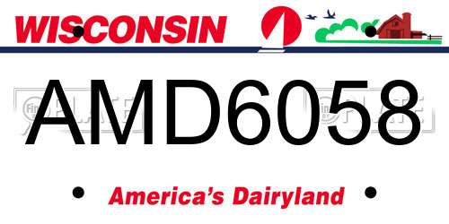 AMD6058 Wisconsin License Plate
