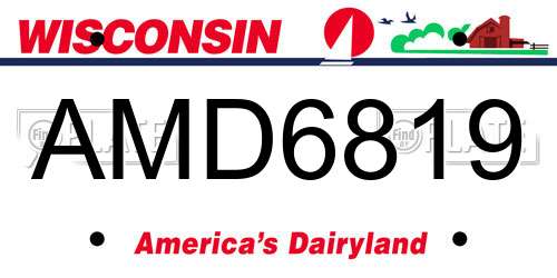 AMD6819 Wisconsin License Plate