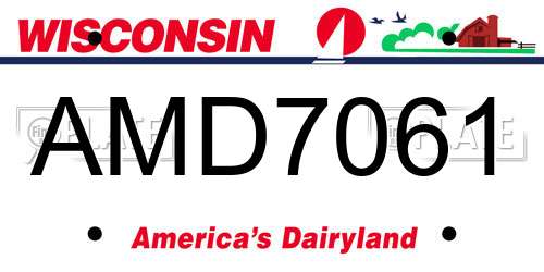 AMD7061 Wisconsin License Plate