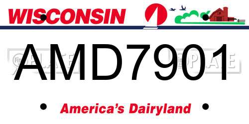 AMD7901 Wisconsin License Plate