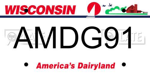 AMDG91 Wisconsin License Plate