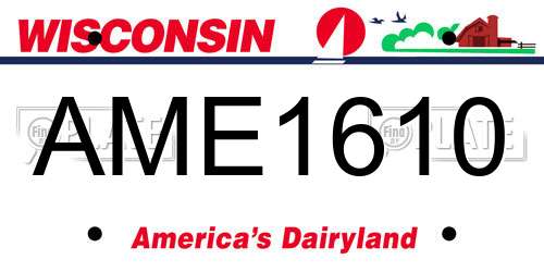 AME1610 Wisconsin License Plate