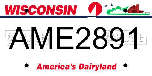 AME2891 Wisconsin License Plate