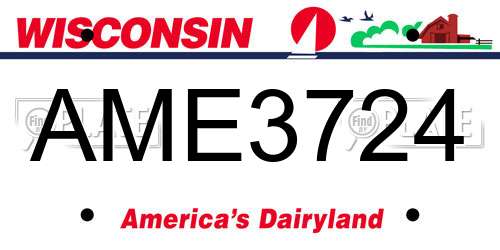 AME3724 Wisconsin License Plate