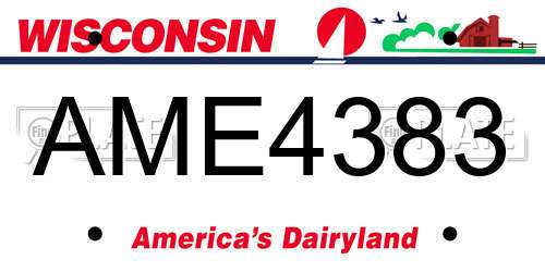 AME4383 Wisconsin License Plate