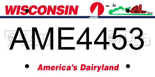 AME4453 Wisconsin License Plate