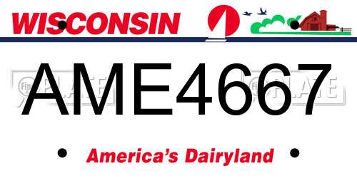 AME4667 Wisconsin License Plate