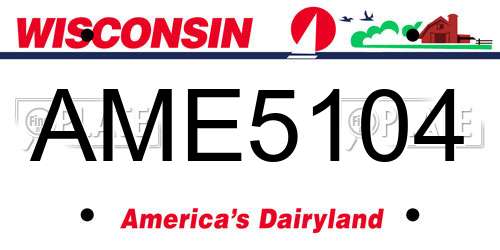 AME5104 Wisconsin License Plate