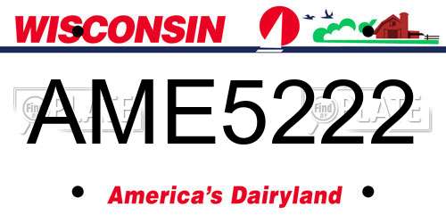 AME5222 Wisconsin License Plate