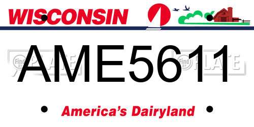 AME5611 Wisconsin License Plate