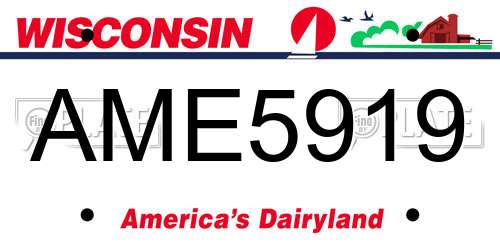 AME5919 Wisconsin License Plate